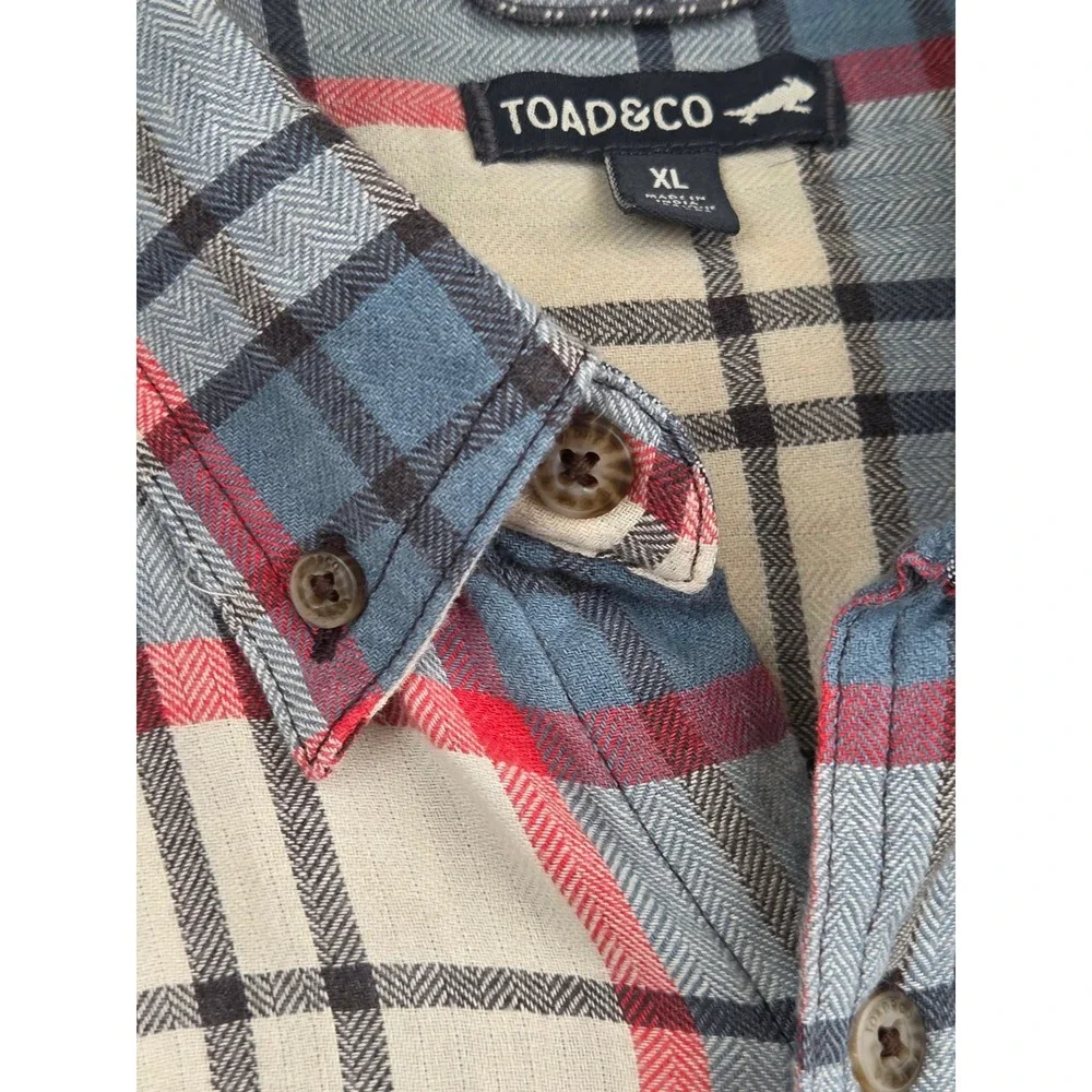 Toad&Co Mens Airsmyth Long Sleve Button Down Shirt‎ Size XL Plaid T2241915
